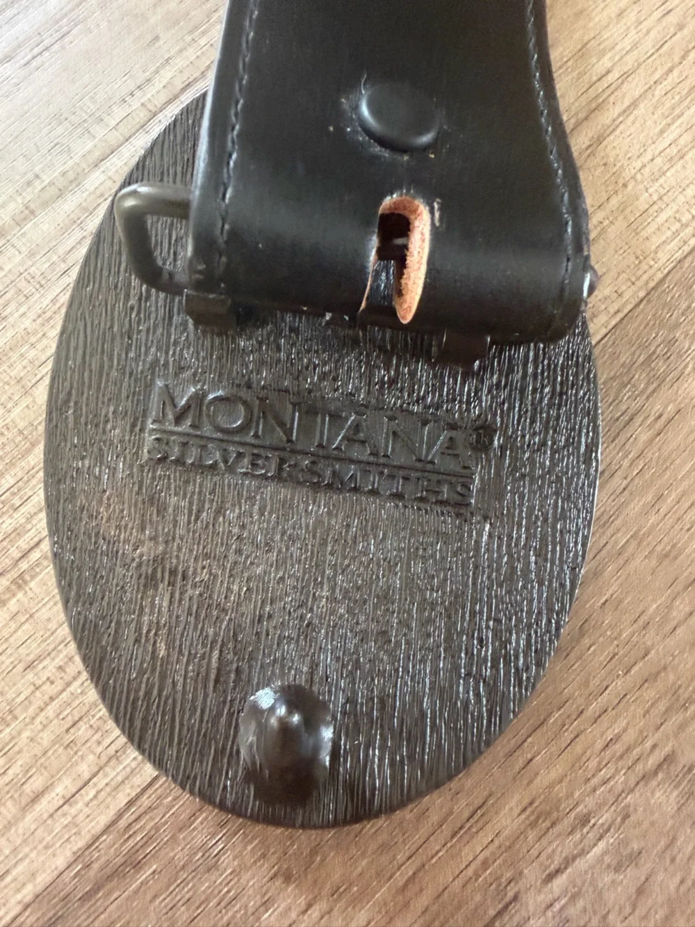 Tony lama Montana Silversmith Tooled Leather Belt California Buckle Mens 34 NWOT